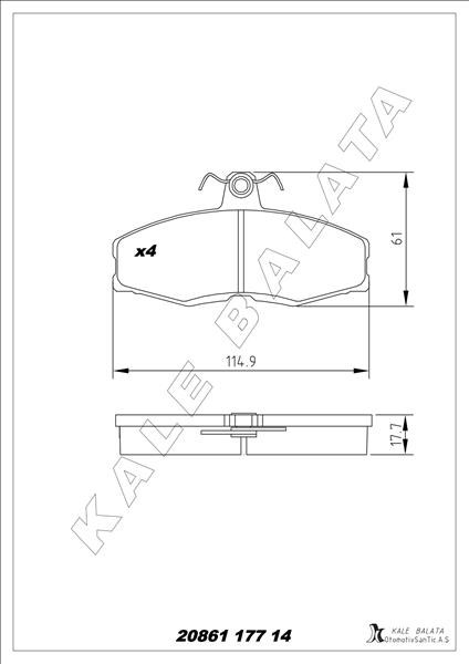 Ford Sierra HB SW Ön Fren Balatası KALE-BALATA
