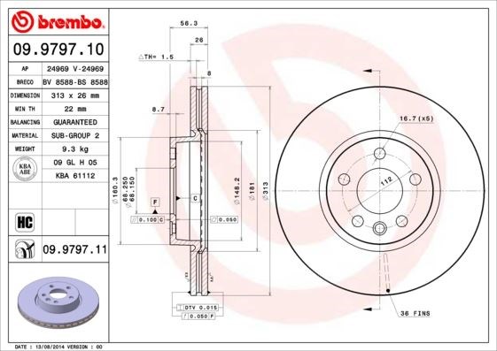 Ford Ön Fren Diski UV Kaplamalı BREMBO