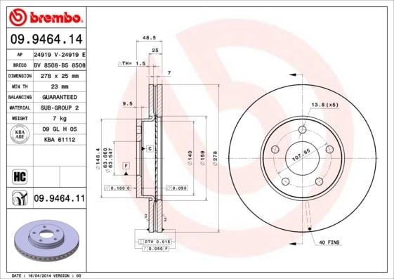 Ford Yeni Connect Arka Fren Disk Aynası BREMBO