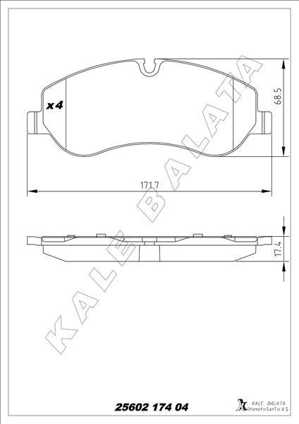 Ford Transit V363 Ön Fren Balatası KALE-BALATA