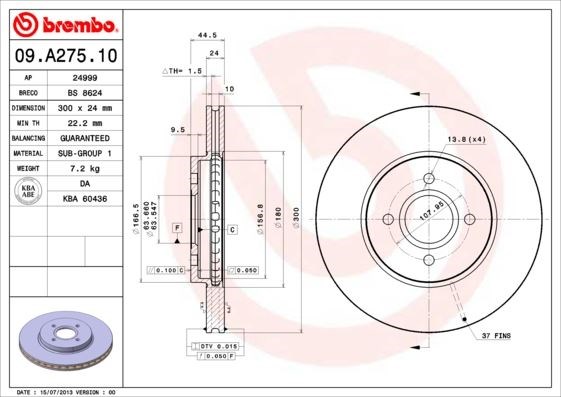 Ford Ön Fren Diski Standart BREMBO