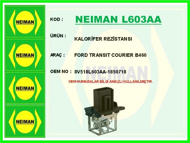 Ford Transit Courier Kalorifer Rezistansı BESCHER