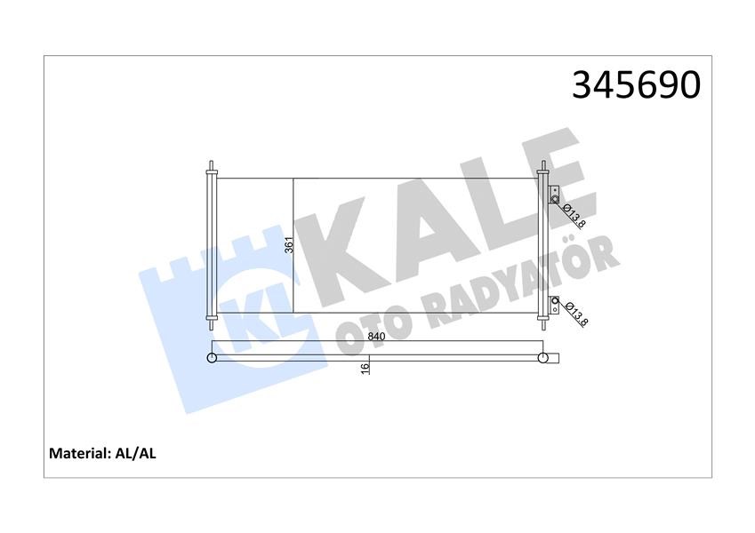 Transit V184 Klima Radyatörü Kondanseri 2.0TDCI 2.4 TDCI KALE-RADYATOR