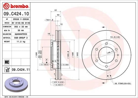 Ford Ranger Ön Fren Diski BREMBO