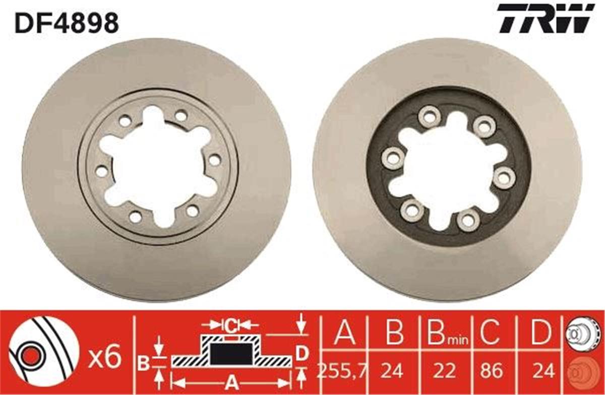 Ford Ranger (98>) 4X2 Fren Diski Ön 256Mm Xm341027aa-3902826-4883102