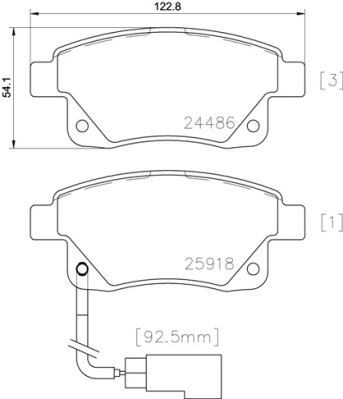 Ford Transit V347 V348 Arka Fren Balatası Fişli BREMBO