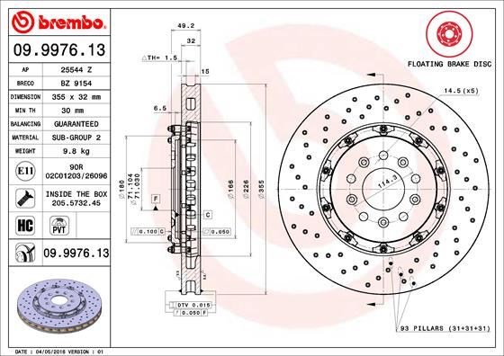 Ford Ön Fren Diski Floating BREMBO