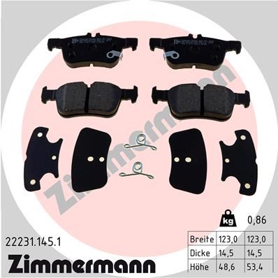Ford Galaxy III Arka Fren Balatası Mondeo V Edge Focus IV Kuga III ZIMMERMANN
