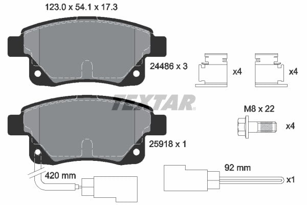 Ford Transit V347 Arka Fren Balatası Fişli TEXTAR