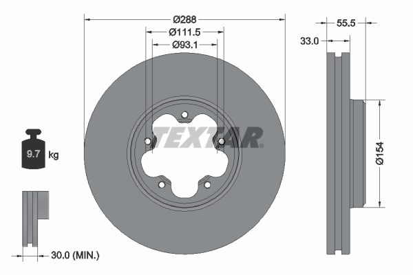 Ford Transit Custom V362 Ön Fren Diski Aynası [Arka Tek Teker] TEXTAR