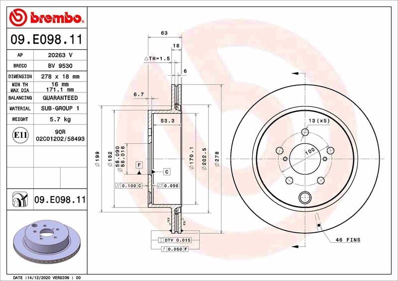 Subaru Forester Arka Fren Diski Dolu Tip Kaplamalı BREMBO