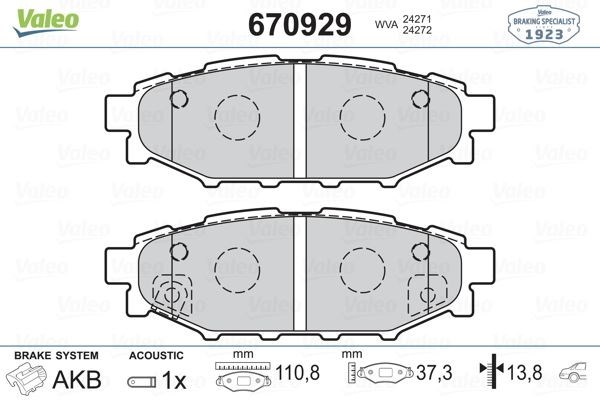 Subaru Forester Impreza Outback Legacy Arka Fren Balatası VALEO