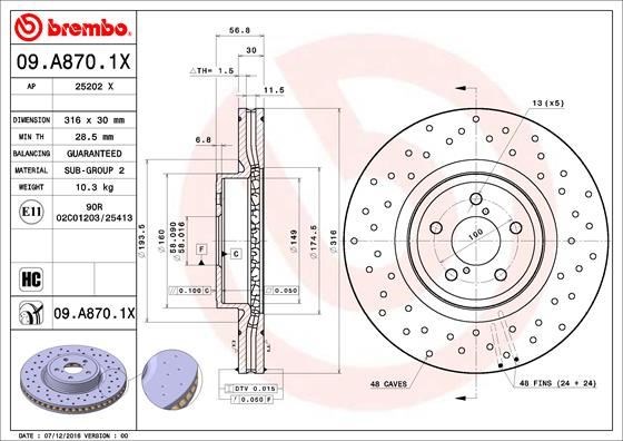 Subaru Forester Ön Fren Diski Hava Kanallı - Delikli BREMBO