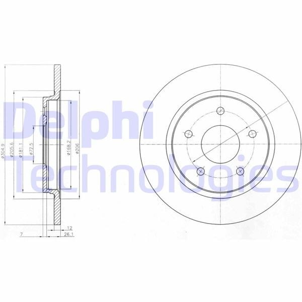 Fiat Freemont Arka Fren Diski DELPHI