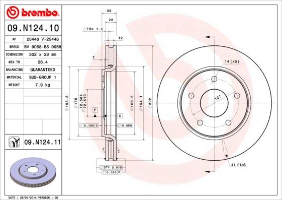 Fiat Freemont Ön Fren Diski UV Kaplamalı BREMBO