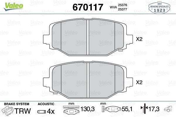 Fiat Freemont Arka Fren Balatası VALEO