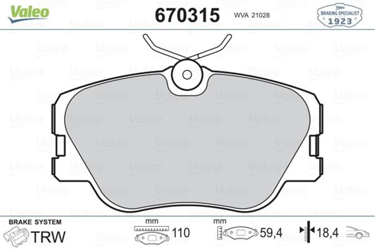 Fren Balatası Ön Mercedes W201 W124 S124 C124 A124