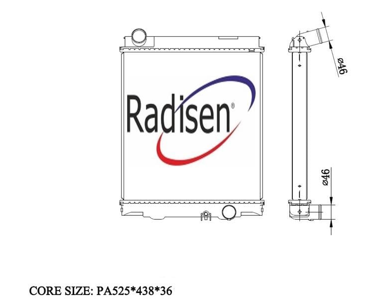Fuso Canter Radyatör 711 Alt Boğaz Sağda RADISEN