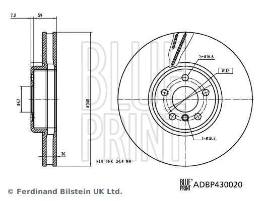 BMW G20 Fren Diski Ön Sol BLUEPRINT