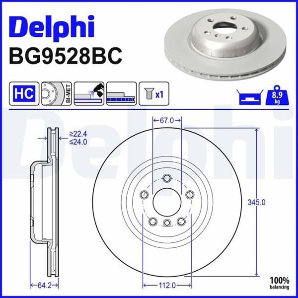 BMW G20 Arka Fren Diski DELPHI