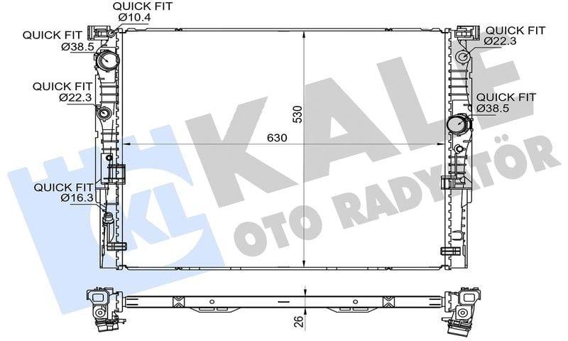BMW B46 B57 B58 G30 G31 G11 G12 Motor Su Radyatörü KALE-RADYATOR