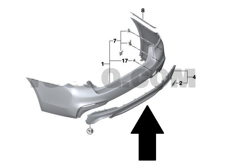 BMW G30 M-Tech Arka Tampon Difüzörü DOGAN-