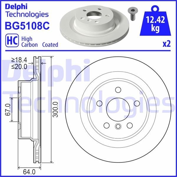 BMW G42 Arka Fren Diski DELPHI