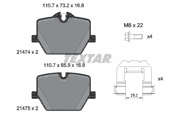 BMW G42 G20 G21 G22 G23 G26 G29 Arka Fren Balatası TEXTAR