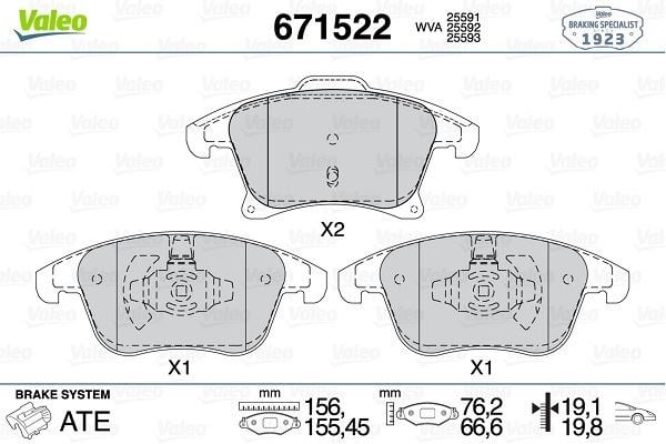 Ford Galaxy S-Max Mondeo IV Ön Fren Balatası 16 Jant VALEO