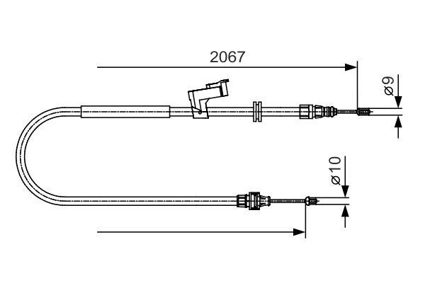 Ford Galaxy Arka Sağ El Fren Teli 2067MM BOSCH