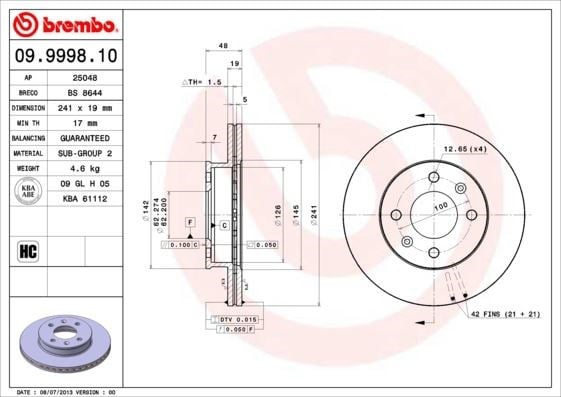 Hyundai Getz Ön Fren Diski Hava Kanallı BREMBO