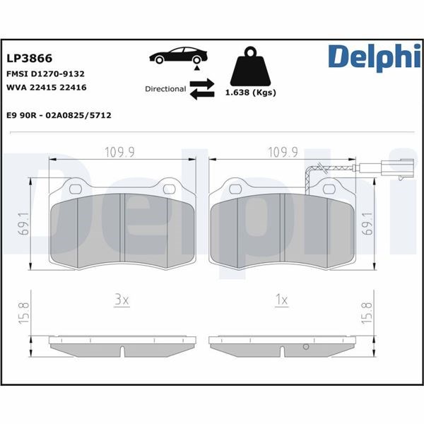 Maserati Ghibli Quattroporte Fren Balatası DELPHI