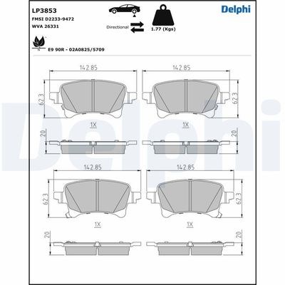 Jeep Gladiator Arka Fren Balatası DELPHI