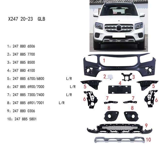 Mercedes GLB X247 Ön Tampon Seti Panjursuz DOGAN-