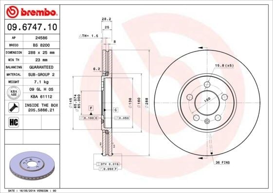 Volkswagen Golf 3 Passat Vento Ön Fren Aynası BREMBO