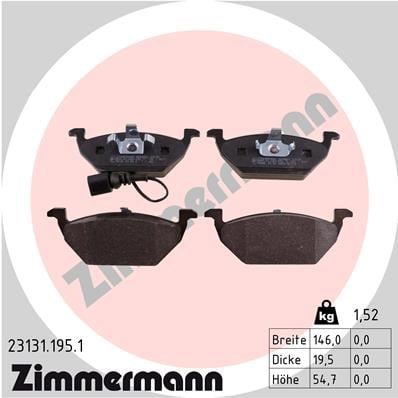 Volkswagen Golf IV Ön Balata Fişli Küçük ZIMMERMANN