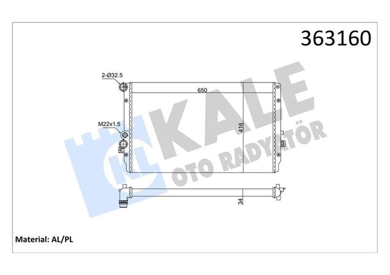 Volkswagen Golf IV Bora Seat Leon Toledo II Su Radyatörü KALE-RADYATOR