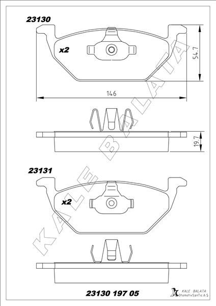 Volkswagen Golf IV Ön Balata KALE-BALATA