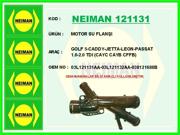 Volkswagen Golf 5 Caddy Jetta Motor Su Flanşı 1.6-2.0 TDI BESCHER