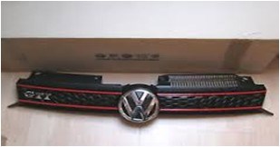 Volkswagen Golf 6 Ön Panjur Çift Kırmızı Çizgili Mat Siyah GTI Yazı Armasız PRO-A