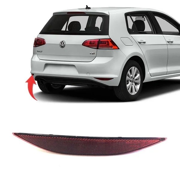 Volkswagen Golf 7 Karartılmış Arka Tampon Reflektörü Sol GKL