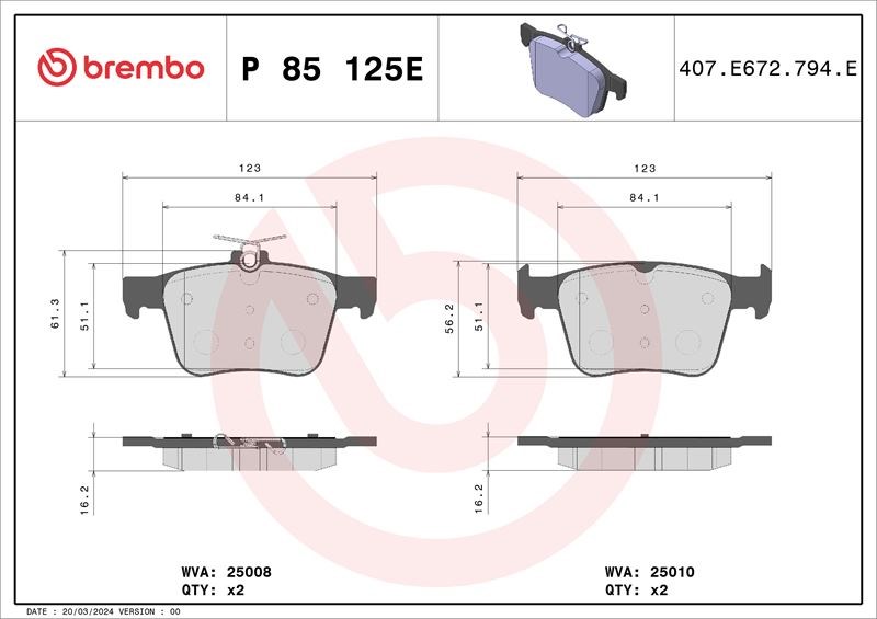 VW Golf VII Fren Balata Takımı BREMBO