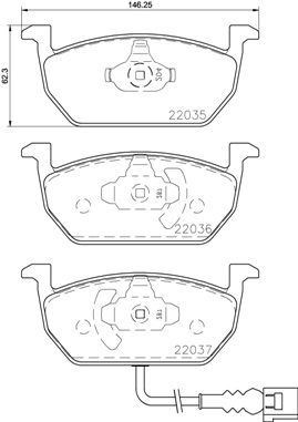 Volkswagen Golf 7 Audi A3 Seat Leon Skoda Octavia Ön Balata Üstten Kulaklı VALEO