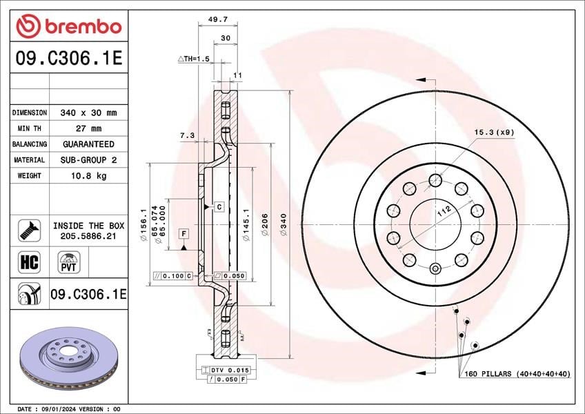 VW GOLF VIII DİSK PEDİ KİTİ BREMBO