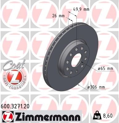 VW Golf 8 Ön Fren Diski ZIMMERMANN