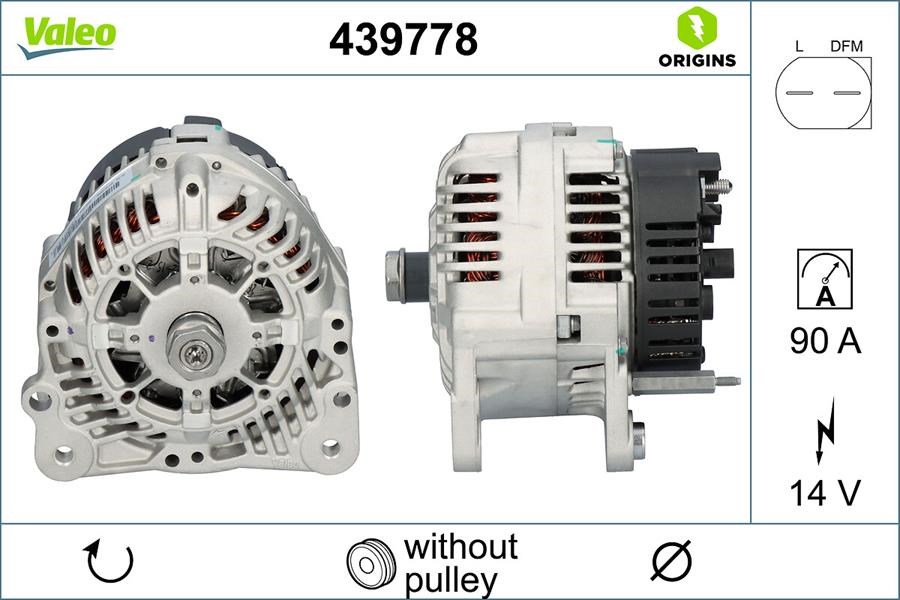 Volkswagen Golf Passat Audi A4 A6 TT Seat Leon Ibiza Transporter Alternatör VALEO