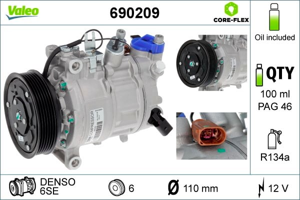 VW Skoda Seat Cupra Audi Golf Passat T-Roc T-Cross Tiguan T6 Leon Octavia... VALEO