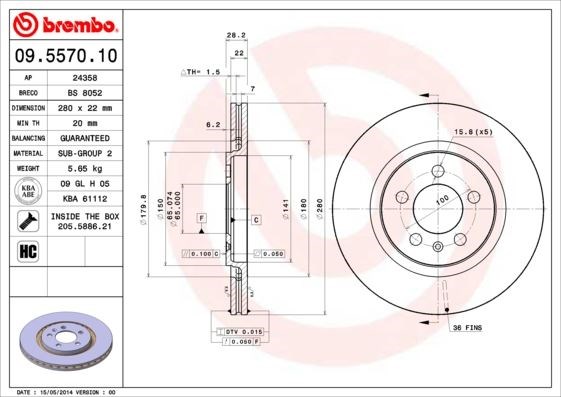Volkswagen Golf III Ön Fren Aynası BREMBO