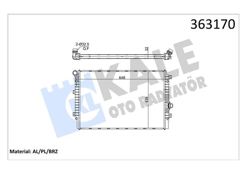 Volkswagen Golf V Golf VI Eos Jetta III Caddy III Touran Audi A3 Seat Toledo... KALE-RADYATOR