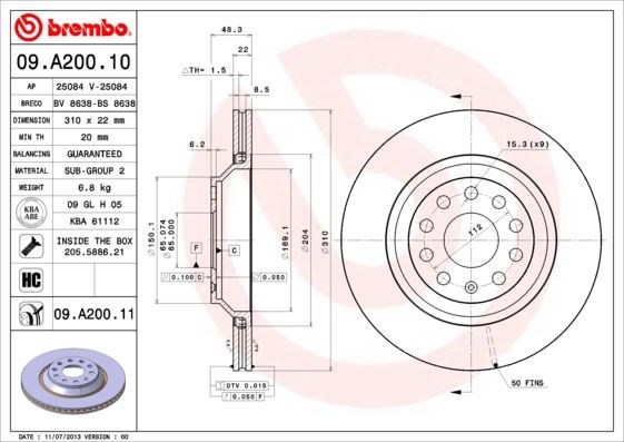 Volkswagen Golf V Golf VI Passat Eos Audi A3 Scirocco Arka Fren Aynası Havalı BREMBO